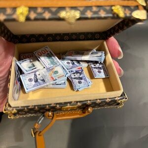 Brown and Gold Monogrammed Men's mini Accessory Case